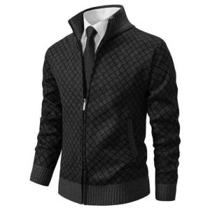 Johannes™- Slim Fit Strikket Jakke med Glidelås for Menn